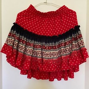 Misa Los Angles ruffle skirt red white and blue M